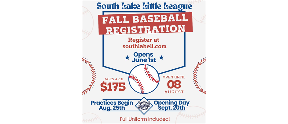 Fall Registration Opens June 1st