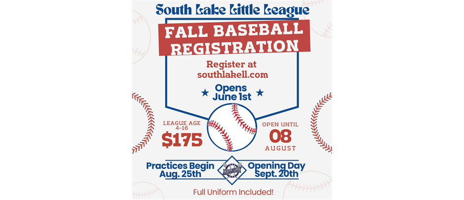 Fall Registration Opens June 1st