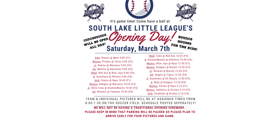 Opening Day is March 7th!